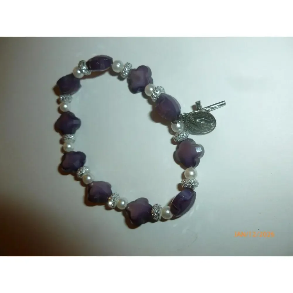 Cross Beads Stretch Bracelet Catholic‎ Religious